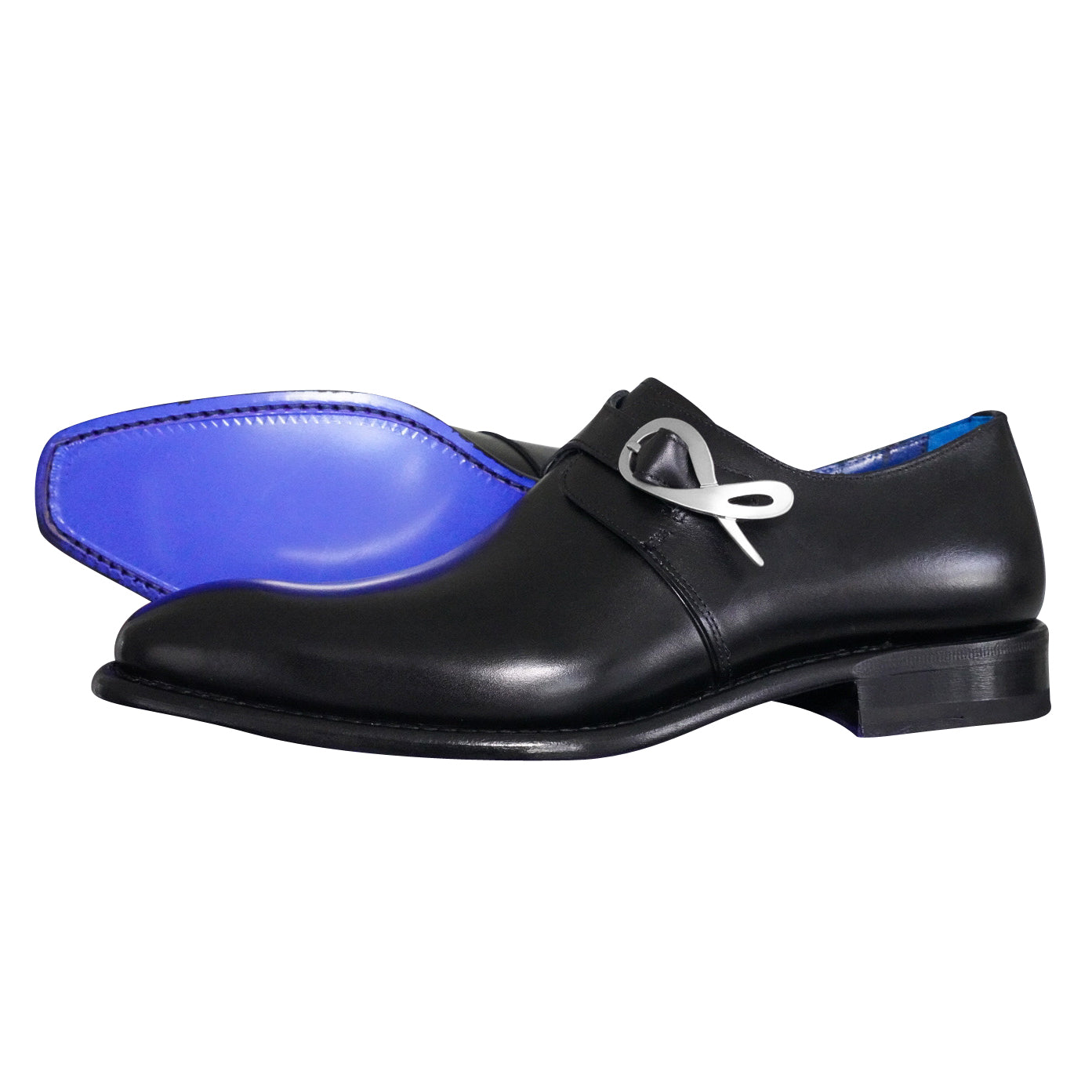 Nero Opal With Silver Hardware Monk Strap