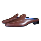 Cacao With Rose Gold Hardware Leather Slipper