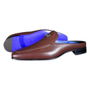 Cacao With Silver Hardware Leather Slipper