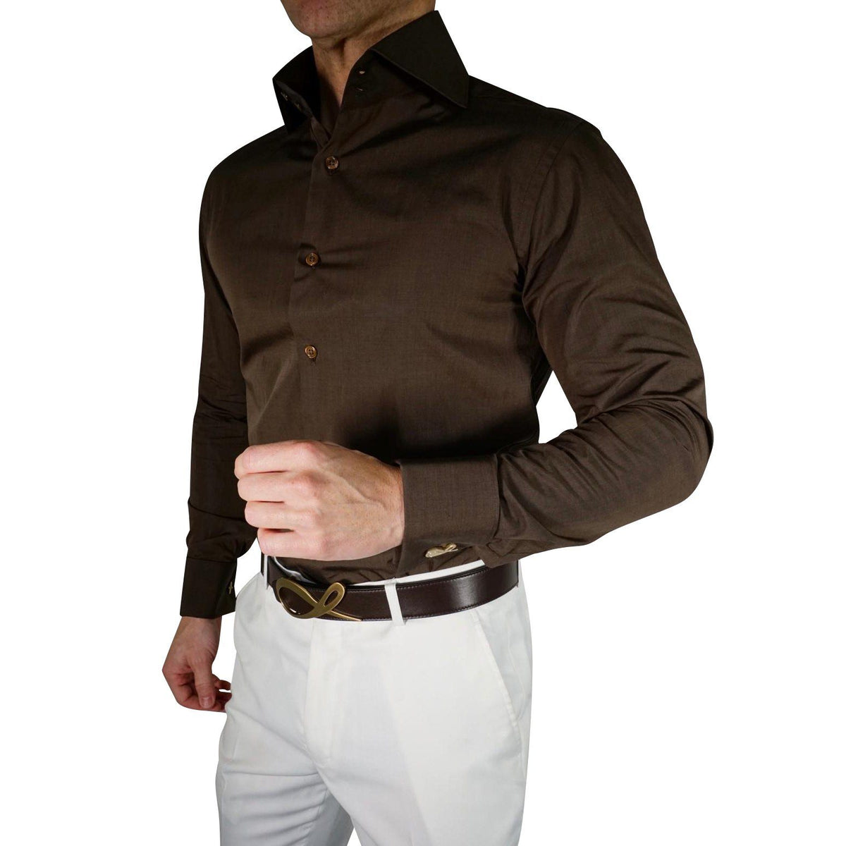 Men's Chocolate Dress Shirt @ The Vault in size 17.5 / 36/37
