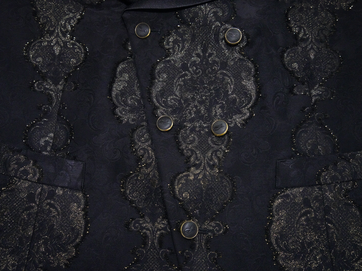 Black Oro Versaille Double Breasted Waistcoat