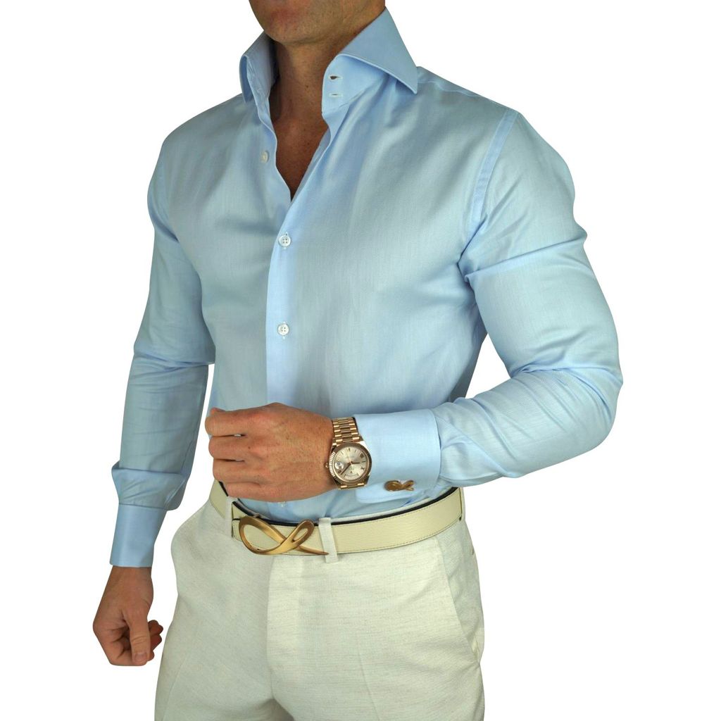 Sky Blue Twill Dress Shirt Custom / Custom Sky Blue Twill Dress Shirt Custom / Custom