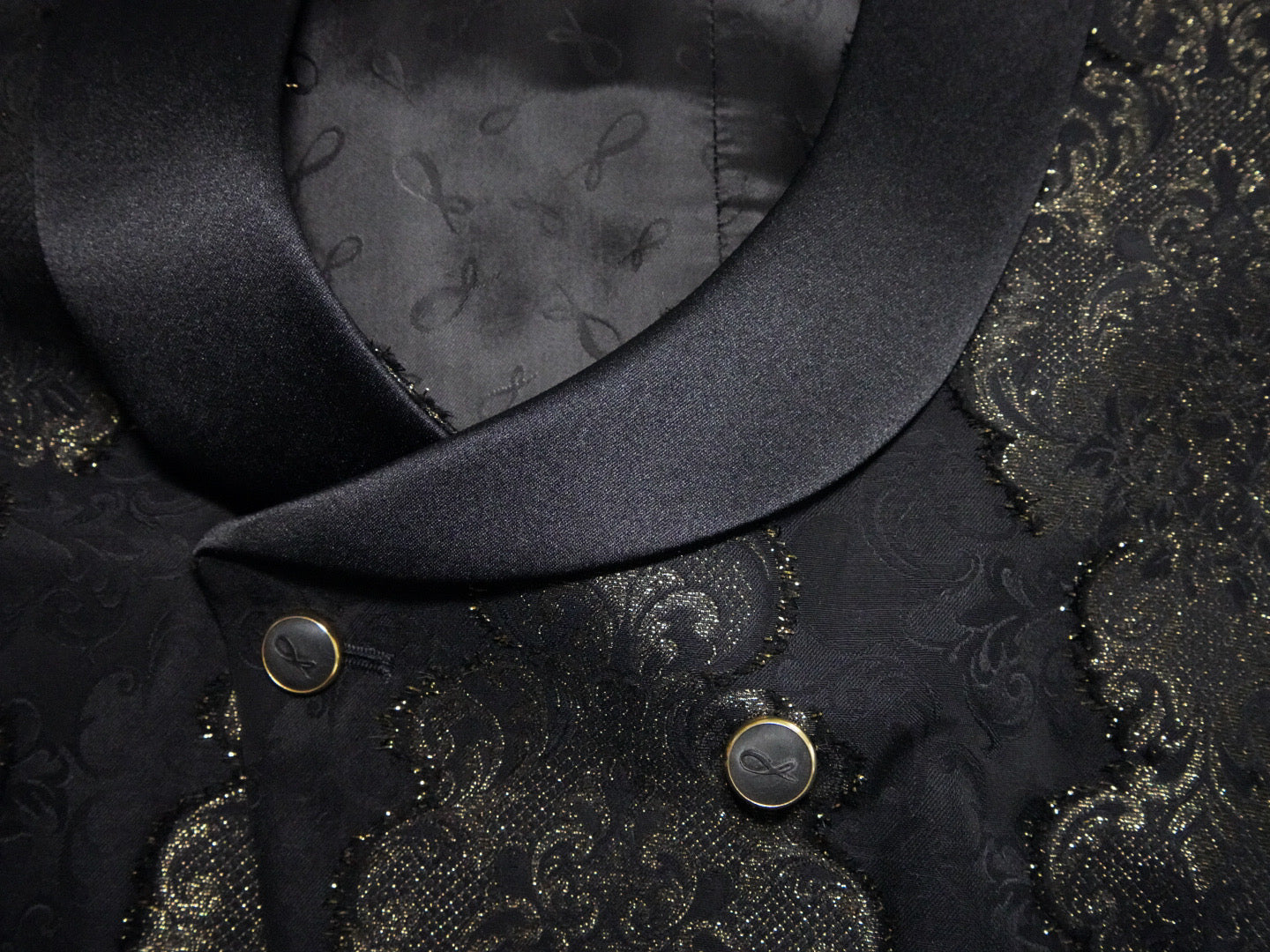 Black Oro Versaille Double Breasted Waistcoat