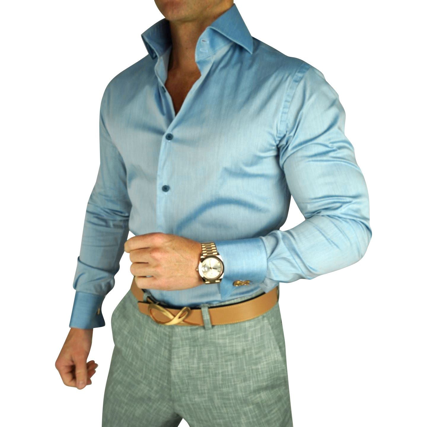 Men’s Formal Dress Shirt | High Collar Shirt | Sebastian Cruz Couture ...