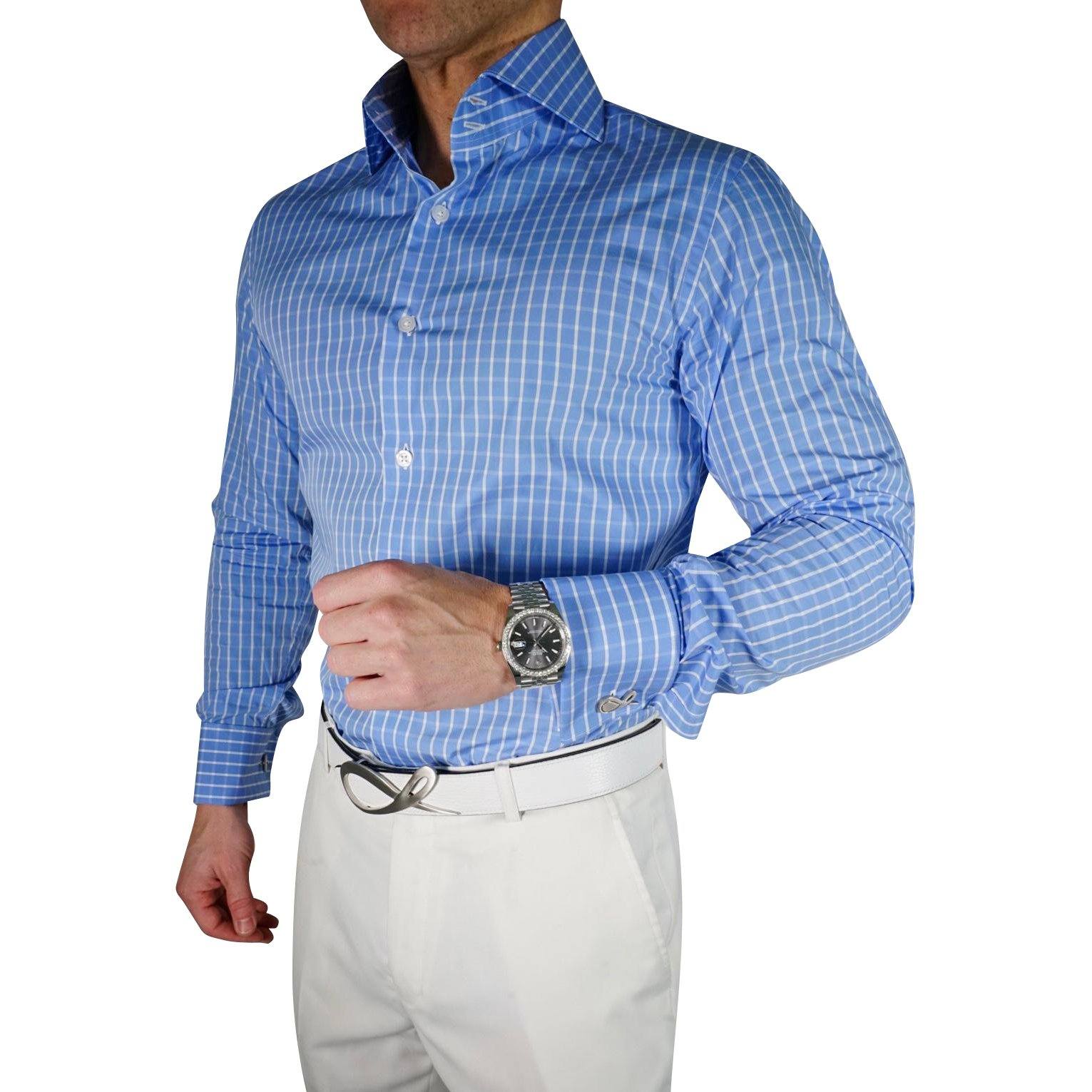 Sky Blu Windowpane Dress Shirt Sky Blu Windowpane Dress Shirt