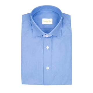 Blu Poplin Short Sleeve Shirt