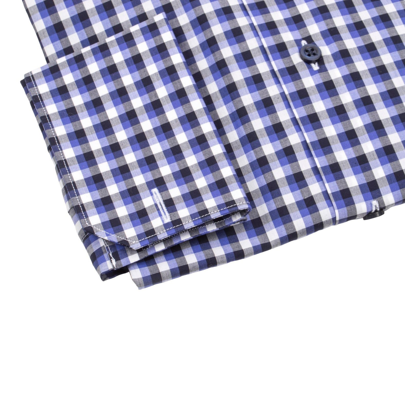 Navy Sapphire Gingham Dress Shirt