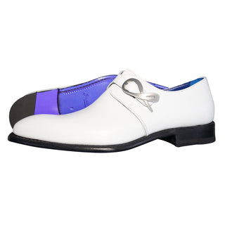 Bianco With Silver Hardware Monk Strap