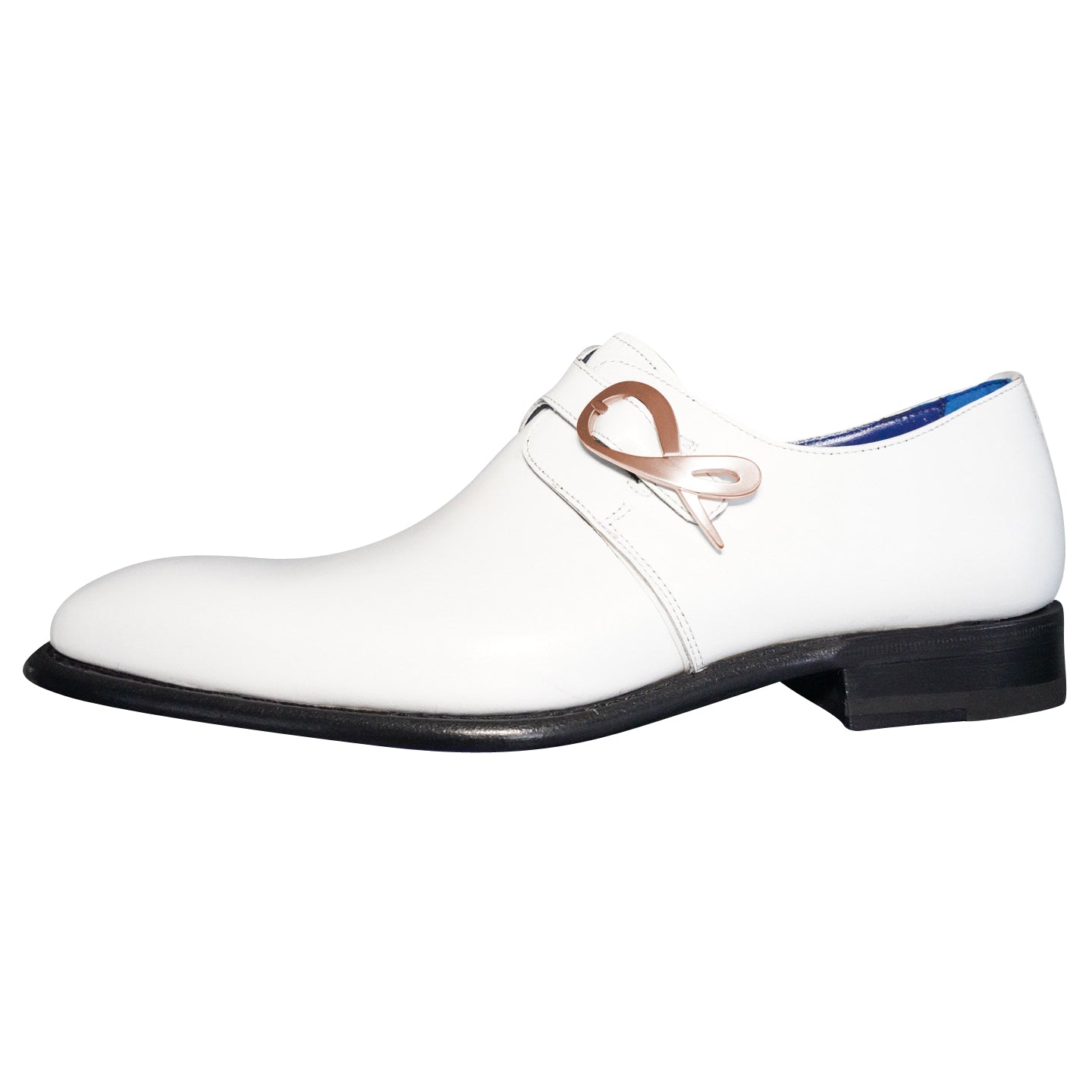 Bianco With Rose Gold Hardware Monk Strap