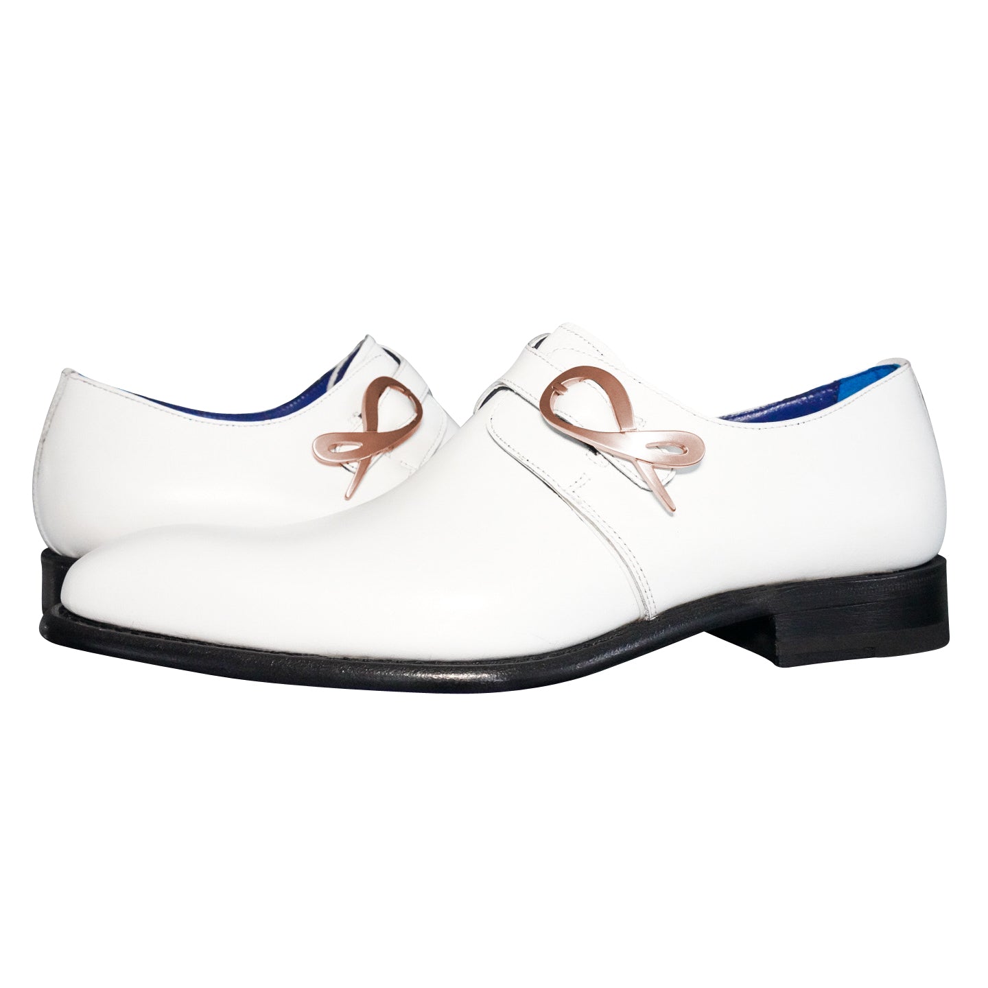 Bianco With Rose Gold Hardware Monk Strap