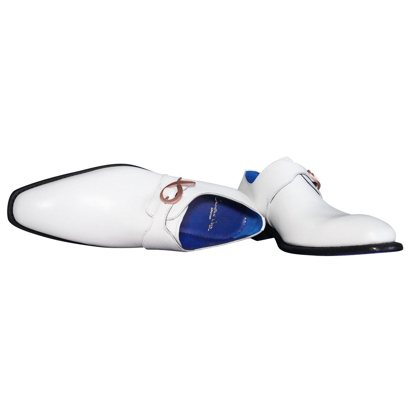 Bianco With Rose Gold Hardware Monk Strap