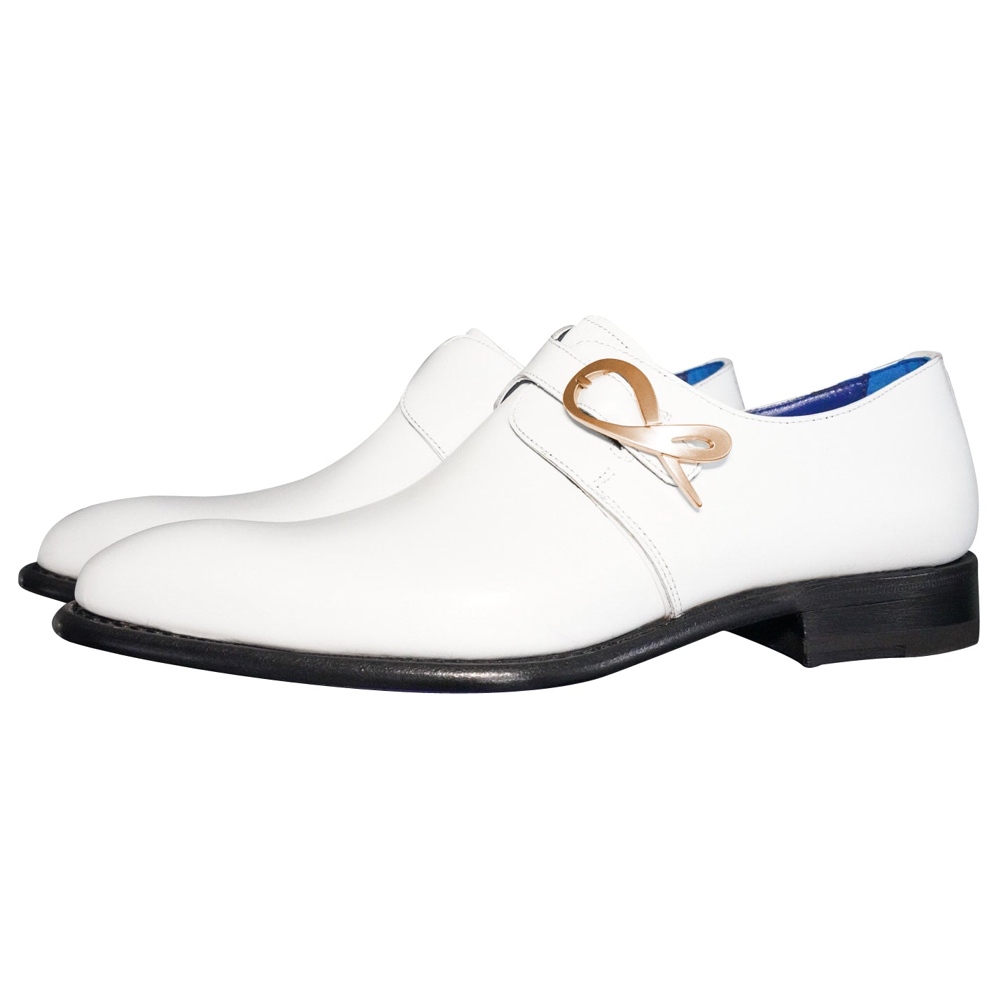 Bianco With Yellow Gold Hardware Monk Strap