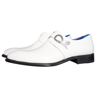 Bianco With Silver Hardware Monk Strap