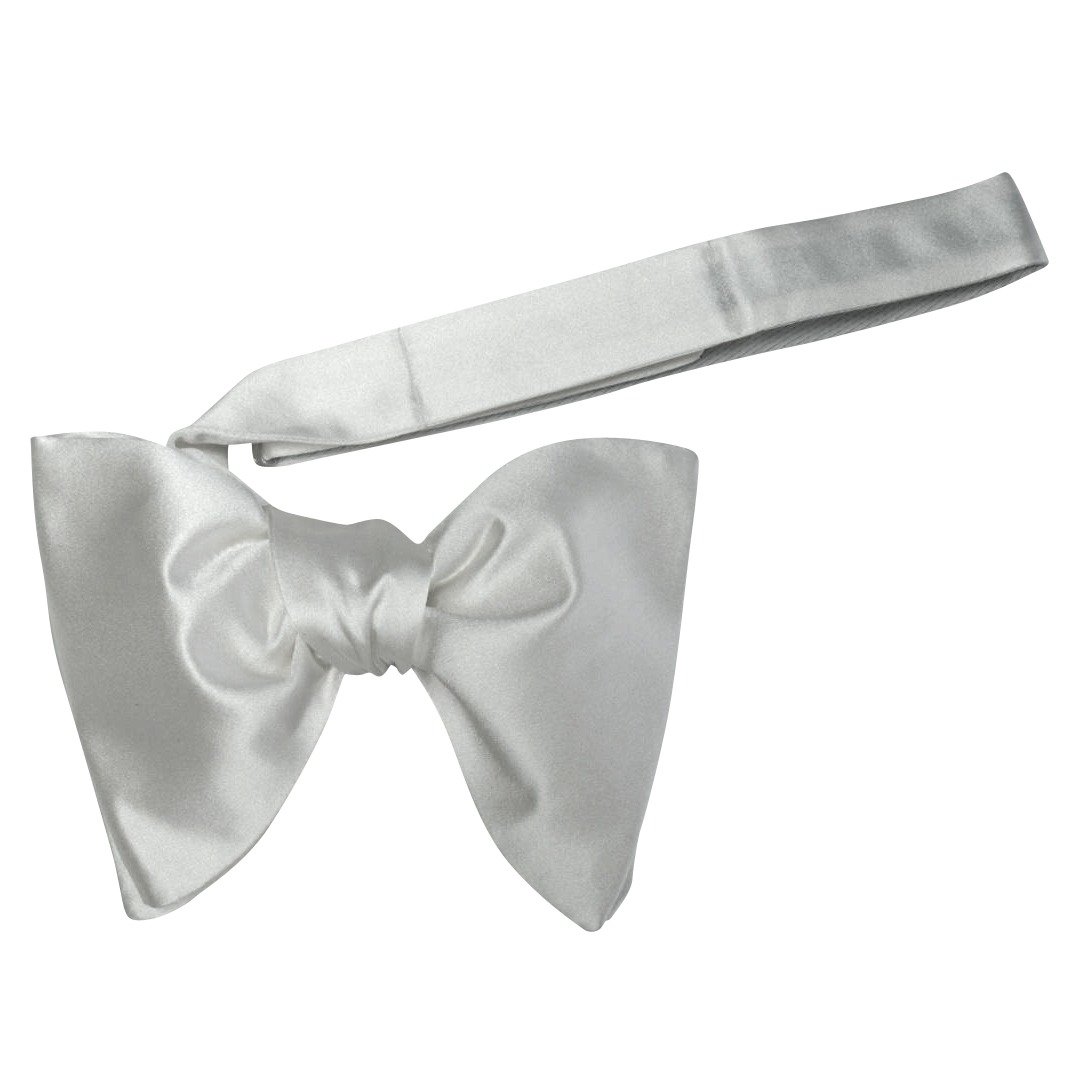 Vanilla Satin Jumbo Pre Tied Butterfly Bow Tie