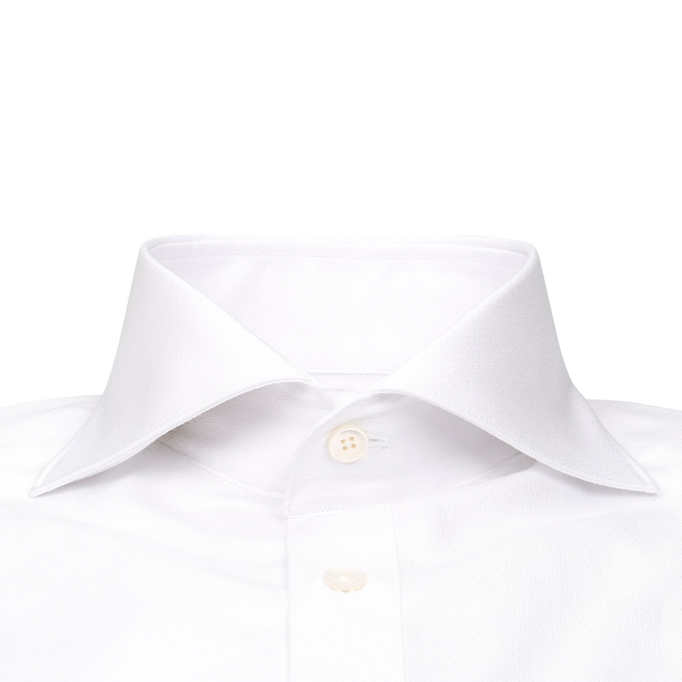 White Herringbone Jaquard Dress Shirt @ The Vault