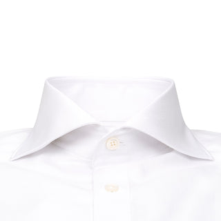 White Herringbone Jaquard Dress Shirt