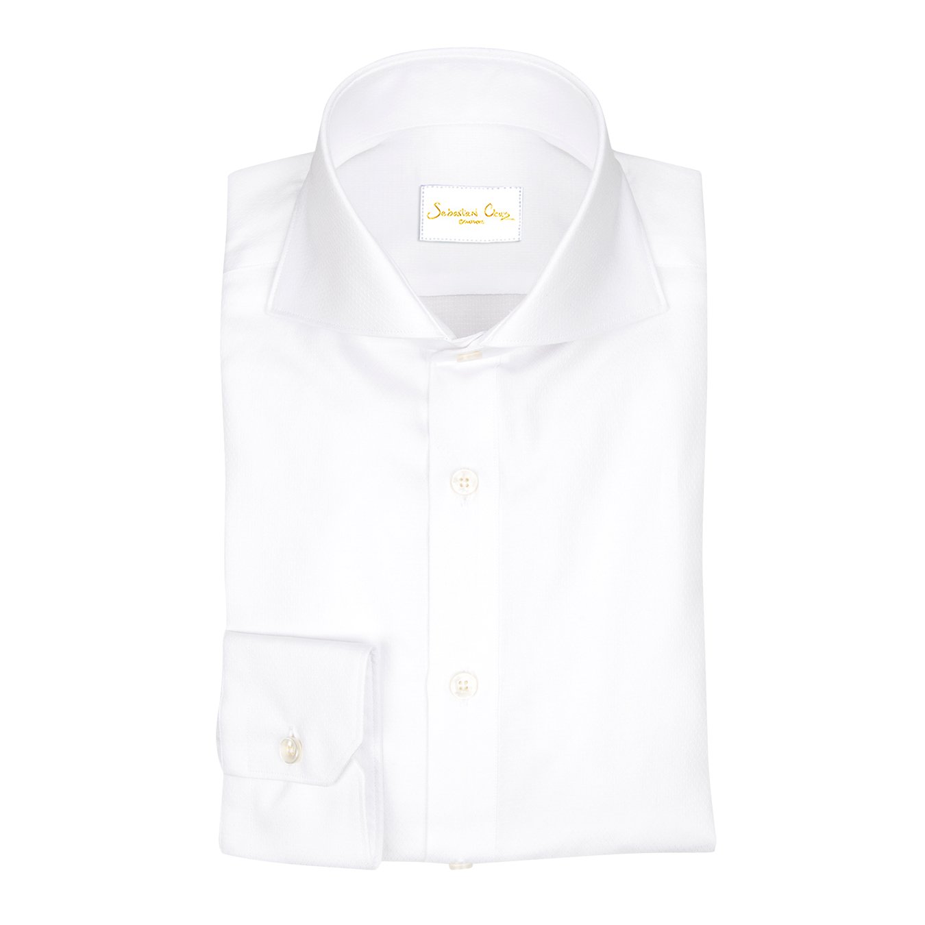 White Herringbone Jaquard Dress Shirt @ The Vault
