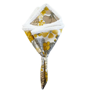 Black Raso with Yellow Gold Flake Signature Border - Sebastian Cruz Couture