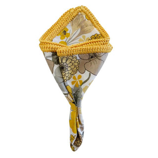 Black Raso with Yellow Gold Flake Signature Border - Sebastian Cruz Couture